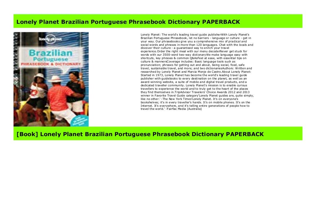 Lonely Brazilian Portuguese Phrasebook Dictionary PAPERBACK