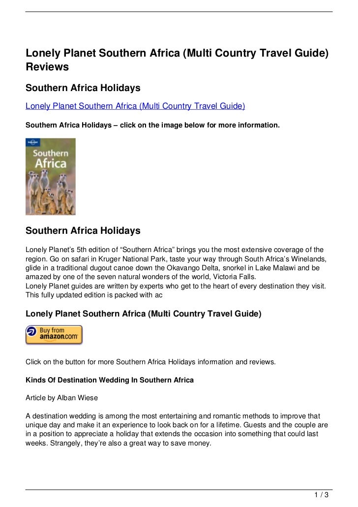 lonely planet southern africa multi country travel guide reviews