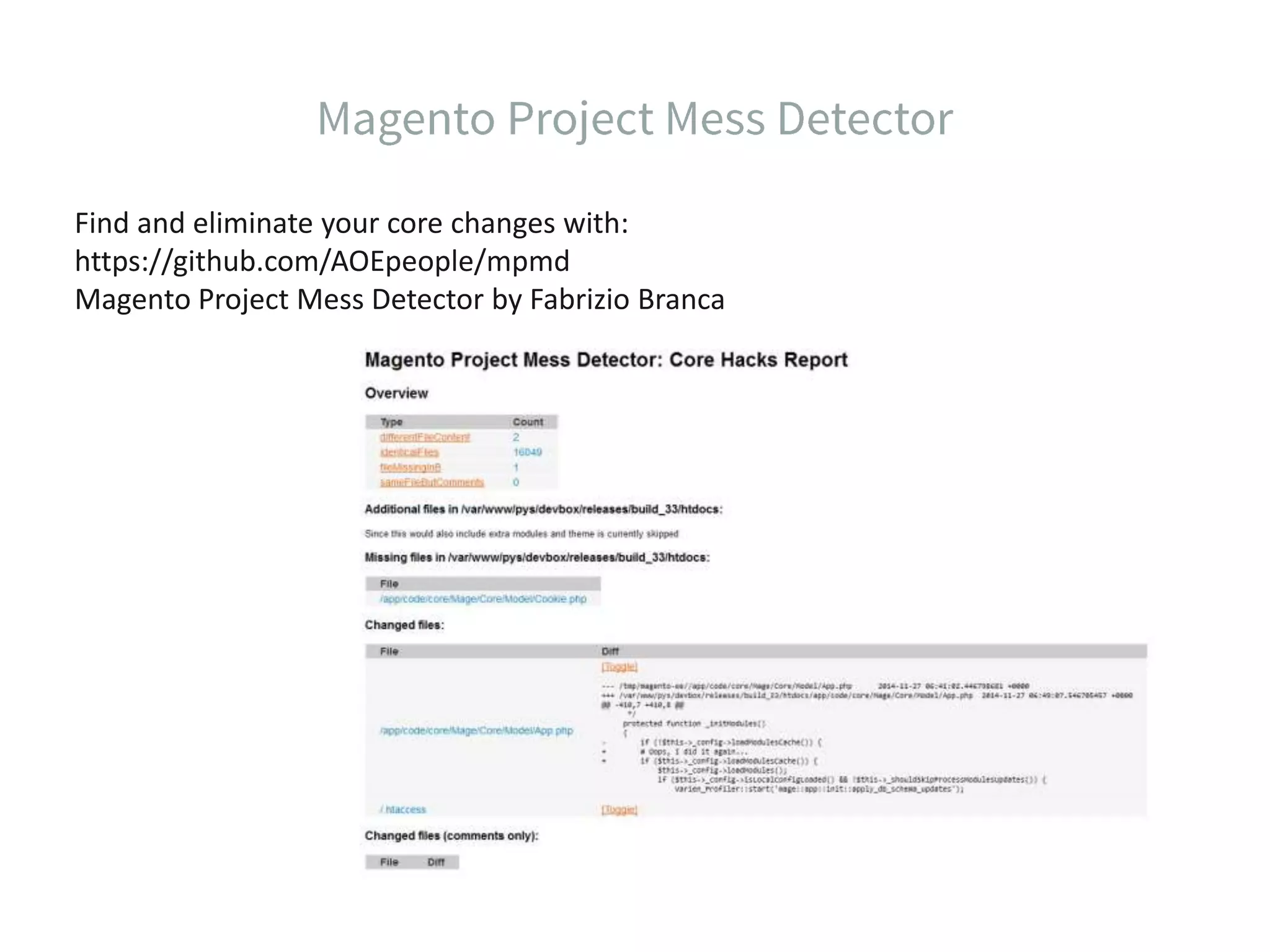 Find and eliminate your core changes with: https://github.com/AOEpeople/mpmd Magento Project Mess Detector by Fabrizio Branca 