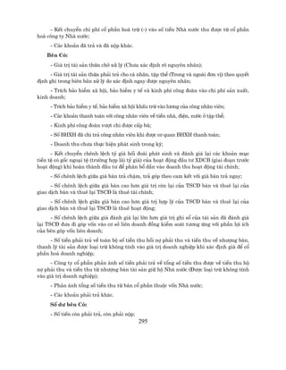 - KÕt chuyÓn chi phÝ cæ phÇn ho¸ trõ (-) vµo sè tiÒn Nhµ n−íc thu ®−îc tõ cæ phÇn
ho¸ c«ng ty Nhµ n−íc;
     - C¸c kho¶n ®· tr¶ vµ ®· nép kh¸c.
    Bªn Cã:
     - Gi¸ trÞ tµi s¶n thõa chê xö lý (Ch−a x¸c ®Þnh râ nguyªn nh©n);
     - Gi¸ trÞ tµi s¶n thõa ph¶i tr¶ cho c¸ nh©n, tËp thÓ (Trong vµ ngoµi ®¬n vÞ) theo quyÕt
®Þnh ghi trong biªn b¶n xö lý do x¸c ®Þnh ngay ®−îc nguyªn nh©n;
     - TrÝch b¶o hiÓm x· héi, b¶o hiÓm y tÕ vµ kinh phÝ c«ng ®oµn vµo chi phÝ s¶n xuÊt,
kinh doanh;
     - TrÝch b¶o hiÓm y tÕ, b¶o hiÓm x· héi khÊu trõ vµo l−¬ng cña c«ng nh©n viªn;
     - C¸c kho¶n thanh to¸n víi c«ng nh©n viªn vÒ tiÒn nhµ, ®iÖn, n−íc ë tËp thÓ;
     - Kinh phÝ c«ng ®oµn v−ît chi ®−îc cÊp bï;
     - Sè BHXH ®· chi tr¶ c«ng nh©n viªn khi ®−îc c¬ quan BHXH thanh to¸n;
     - Doanh thu ch−a thùc hiÖn ph¸t sinh trong kú;
      - KÕt chuyÓn chªnh lÖch tû gi¸ hèi ®o¸i ph¸t sinh vµ ®¸nh gi¸ l¹i c¸c kho¶n môc
tiÒn tÖ cã gèc ngo¹i tÖ (tr−êng hîp l·i tû gi¸) cña ho¹t ®éng ®Çu t− XDCB (giai ®o¹n tr−íc
ho¹t ®éng) khi hoµn thµnh ®Çu t− ®Ó ph©n bæ dÇn vµo doanh thu ho¹t ®éng tµi chÝnh;
     - Sè chªnh lÖch gi÷a gi¸ b¸n tr¶ chËm, tr¶ gãp theo cam kÕt víi gi¸ b¸n tr¶ ngay;
      - Sè chªnh lÖch gi÷a gi¸ b¸n cao h¬n gi¸ trÞ cßn l¹i cña TSC§ b¸n vµ thuª l¹i cña
giao dÞch b¸n vµ thuª l¹i TSC§ lµ thuª tµi chÝnh;
      - Sè chªnh lÖch gi÷a gi¸ b¸n cao h¬n gi¸ trÞ hîp lý cña TSC§ b¸n vµ thuª l¹i cña
giao dÞch b¸n vµ thuª l¹i TSC§ lµ thuª ho¹t ®éng;
      - Sè chªnh lÖch gi÷a gi¸ ®¸nh gi¸ l¹i lín h¬n gi¸ trÞ ghi sæ cña tµi s¶n ®· ®¸nh gi¸
l¹i TSC§ ®−a ®i gãp vèn vµo c¬ së liªn doanh ®ång kiÓm so¸t t−¬ng øng víi phÇn lîi Ých
cña bªn gãp vèn liªn doanh;
     - Sè tiÒn ph¶i tr¶ vÒ toµn bé sè tiÒn thu håi nî ph¶i thu vµ tiÒn thu vÒ nh−îng b¸n,
thanh lý tµi s¶n ®−îc lo¹i trõ kh«ng tÝnh vµo gi¸ trÞ doanh nghiÖp khi x¸c ®Þnh gi¸ ®Ó cæ
phÇn ho¸ doanh nghiÖp;
      - C«ng ty cæ phÇn ph¶n ¸nh sè tiÒn ph¶i tr¶ vÒ tæng sè tiÒn thu ®−îc vÒ tiÒn thu hé
nî ph¶i thu vµ tiÒn thu tõ nh−îng b¸n tµi s¶n gi÷ hé Nhµ n−íc (§−îc lo¹i trõ kh«ng tÝnh
vµo gi¸ trÞ doanh nghiÖp);
     - Ph¶n ¸nh tæng sè tiÒn thu tõ b¸n cæ phÇn thuéc vèn Nhµ n−íc;
     - C¸c kho¶n ph¶i tr¶ kh¸c.
     Sè d− bªn Cã:
     - Sè tiÒn cßn ph¶i tr¶, cßn ph¶i nép;
                                             295
 