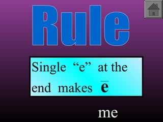 Single “e” at the
end makes

e
me

 
