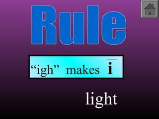 “igh” makes

i

light

 