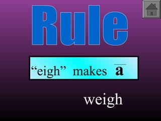 “eigh” makes

a

weigh

 