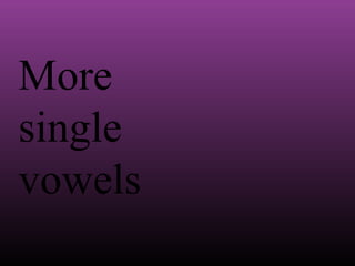 More
single
vowels

 