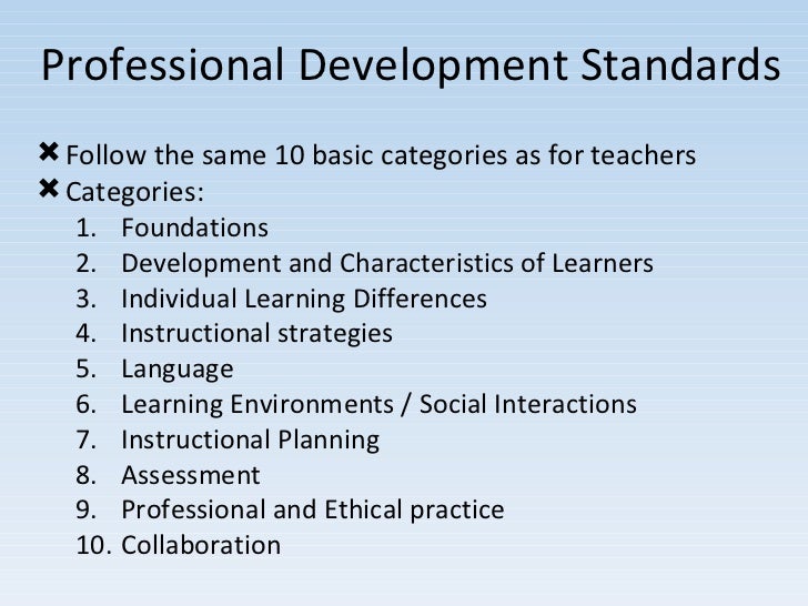 Common Core Professional Development Standards for Special Education