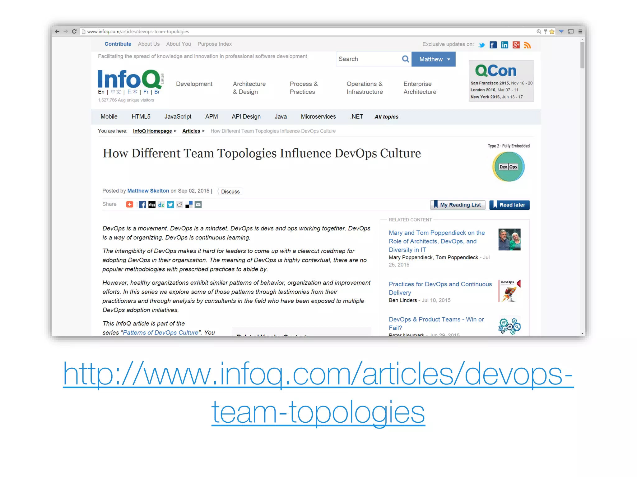 InfoQ
http://www.infoq.com/articles/devops-
team-topologies