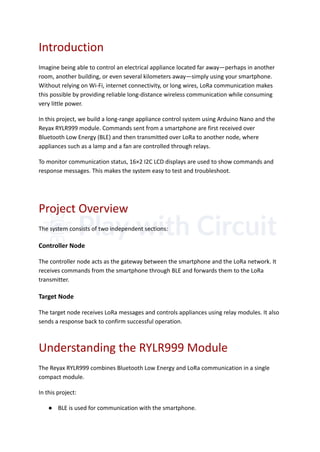 Long-Range Appliance Control Using Arduino and Reyax RYLR999 LoRa ...
