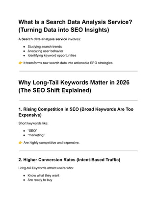 Comprehensive 2026 Guide to Long-Tail Keyword Strategy & Search Data ...