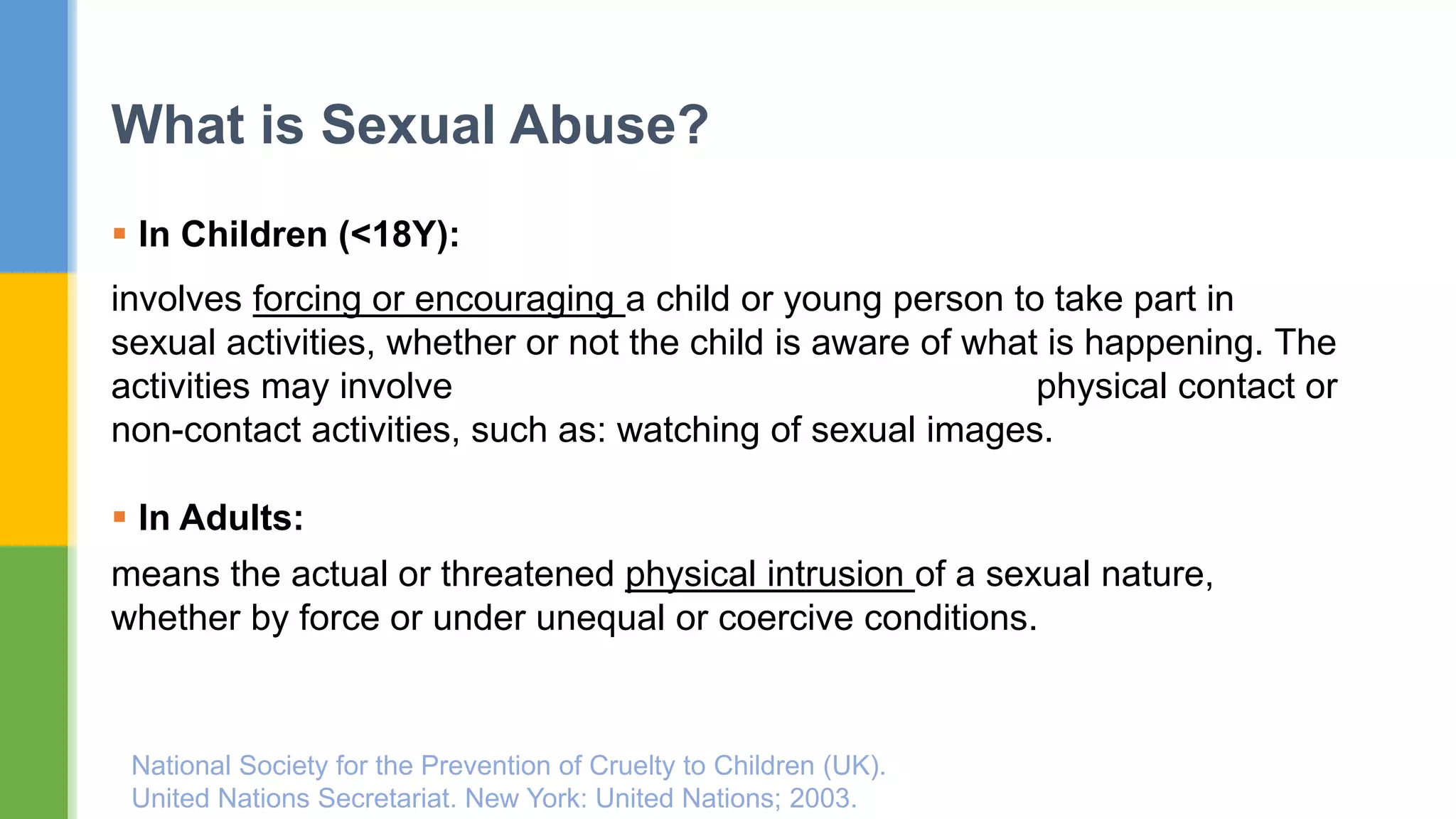 Long term mental health sequelae of sexual abuse | PPTX | Sexual ...