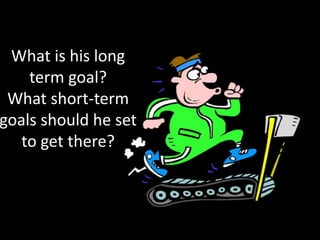 What is his long
term goal?
What short-term
goals should he set
to get there?
 