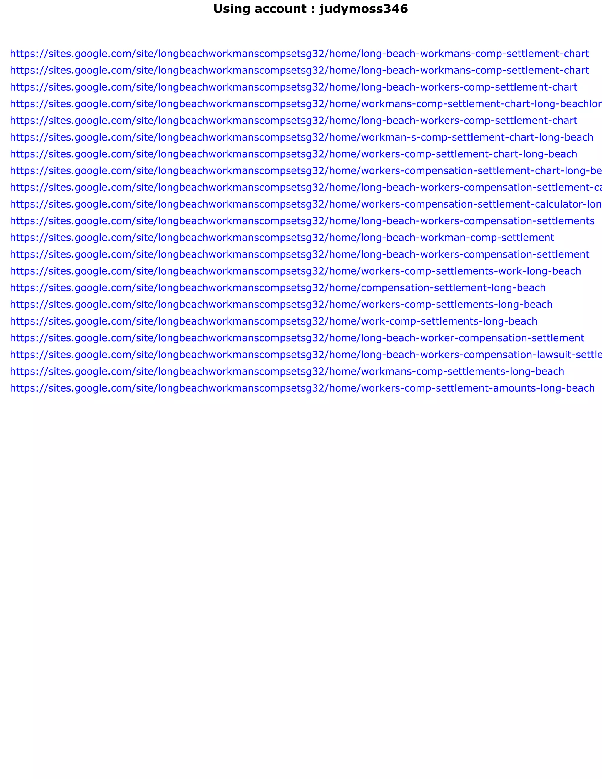 Long Beach workman's comp settlement chart PDF