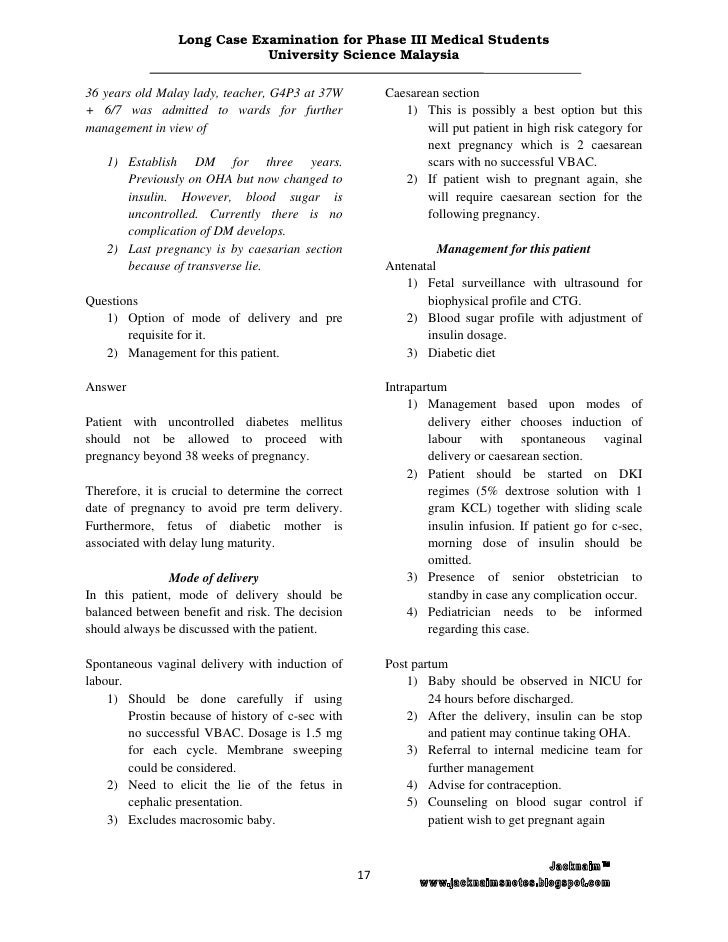 Long case examination for phase iii medical students usmkk