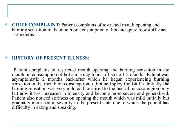 History Of Present Illness Template