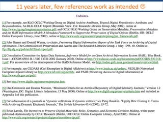 11 years later, few references work as intended 
 