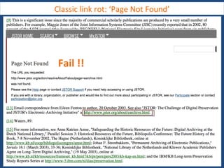 Classic link rot: ‘Page Not Found’
Fail !!
 
