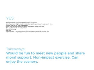 Hiking:


  Yes


Maybe


  No

        0   7.5   15   22.5   30
 