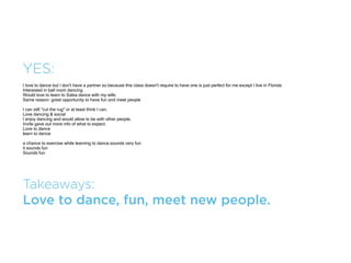 Yoga:


                Yes


              Maybe


                No
Test trial:
                      0   7.5   15   22.5   30
 