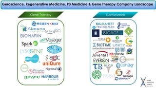 Geroscience, Regenerative Medicine, P3 Medicine & Gene Therapy Company Landscape
Gene Therapy Geroscience
 