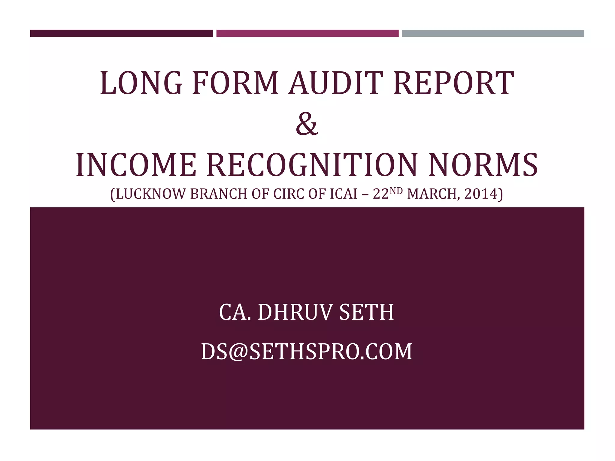 Long form audit report pptx