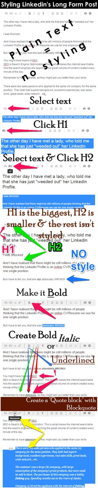 Linkedin Long Form Post Styling Infographic by DrLinkedin.com