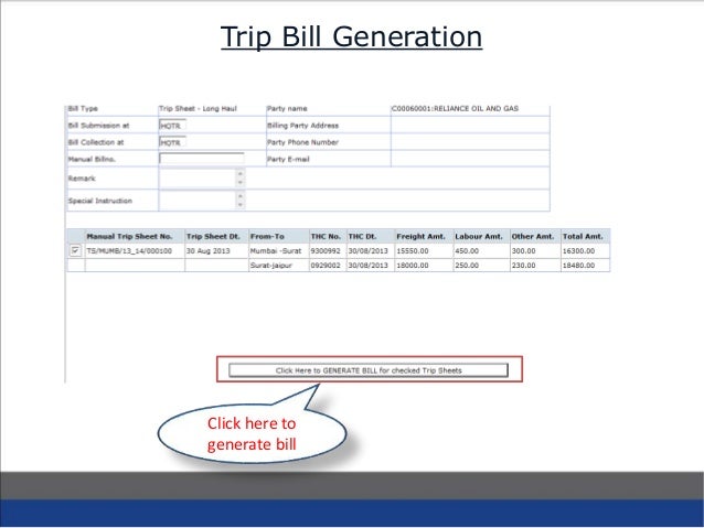 long haul trip sheet billing trip sheet