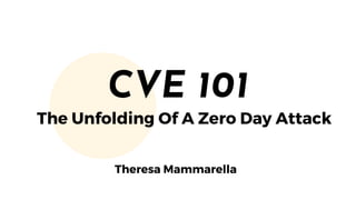 The Unfolding Of A Zero Day Attack
CVE 101
Theresa Mammarella
 
