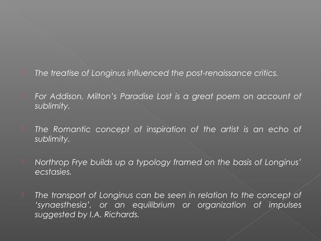 Longinus as a Critic | PPT