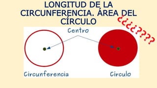 LONGITUD DE LA
CIRCUNFERENCIA. ÁREA DEL
CÍRCULO
 
