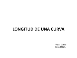 LONGITUD DE UNA CURVA
Victor Castillo
C.I. 20,923,894
 