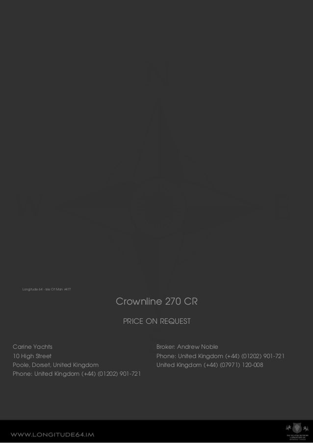 Crownline 270 Cr For Sale Brochure Presented By Longitude64 Im