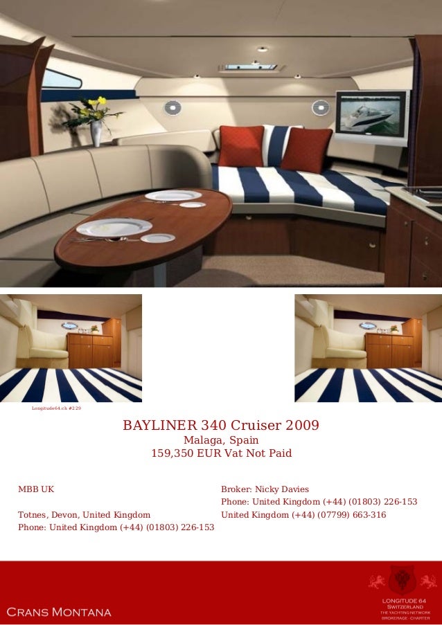 BAYLINER 340 Cruiser, 2009, 159.350 € For Sale Yacht 