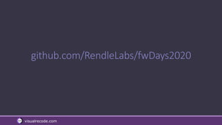 visualrecode.com
github.com/RendleLabs/fwDays2020
 