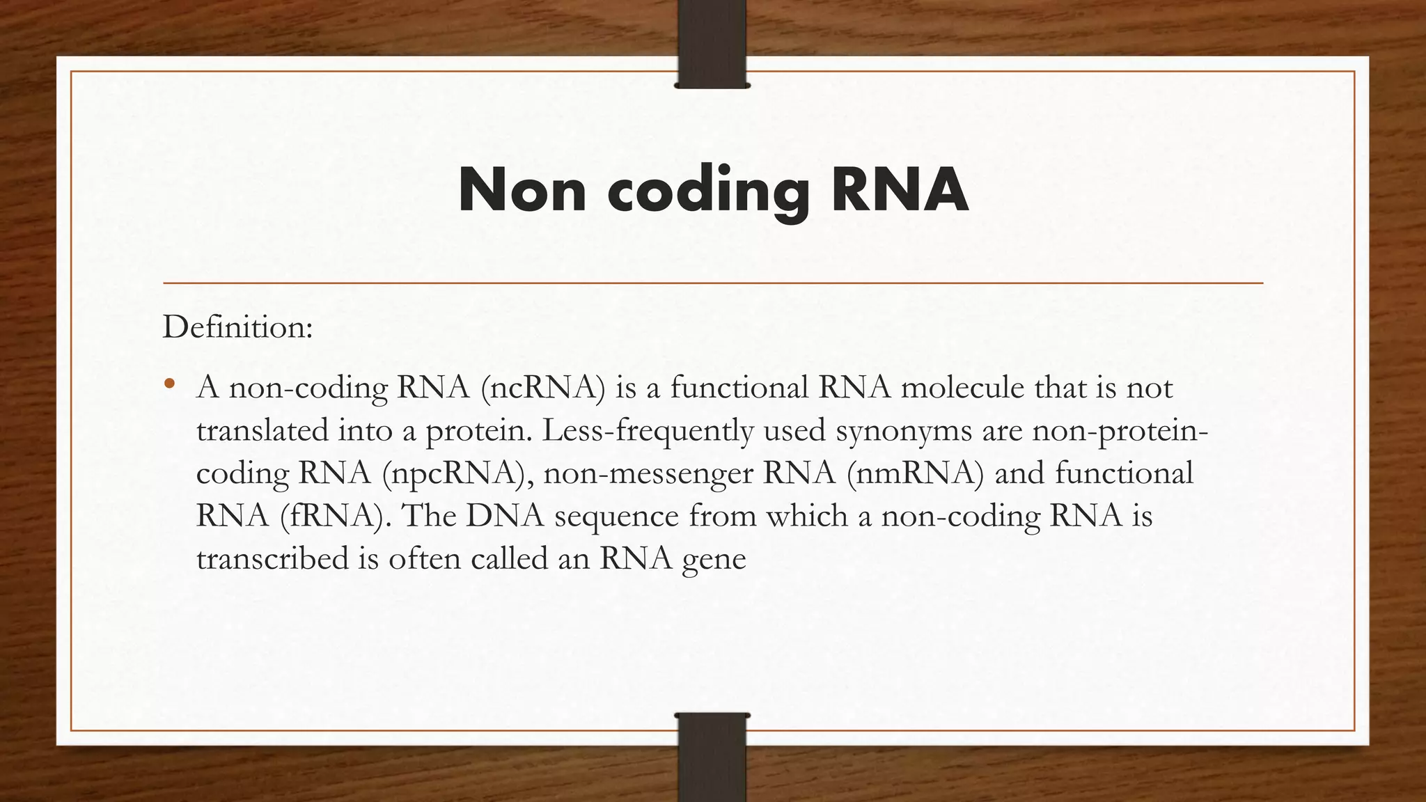 Long non coding rna | PPTX | Biological Sciences | Science