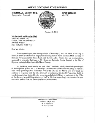 Letter of Attorney Longo on Zimmer - Christie case