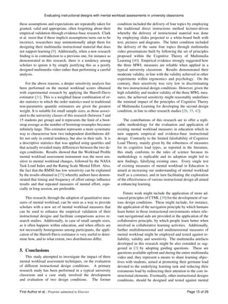 Evaluating instructional designs with mental workload assessments in ...