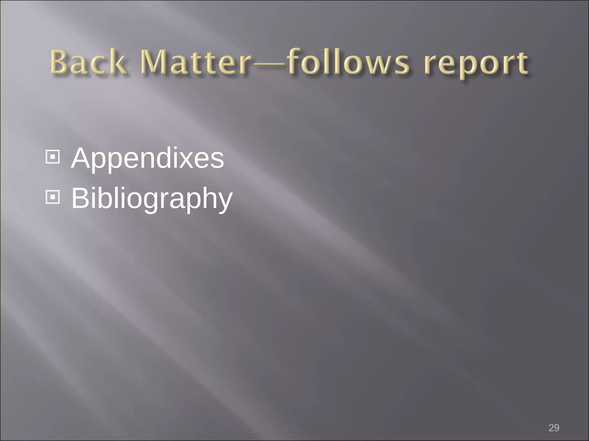 Appendixes Bibliography 