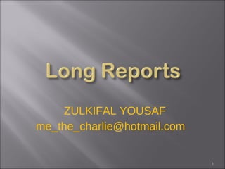 ZULKIFAL YOUSAF [email_address] 