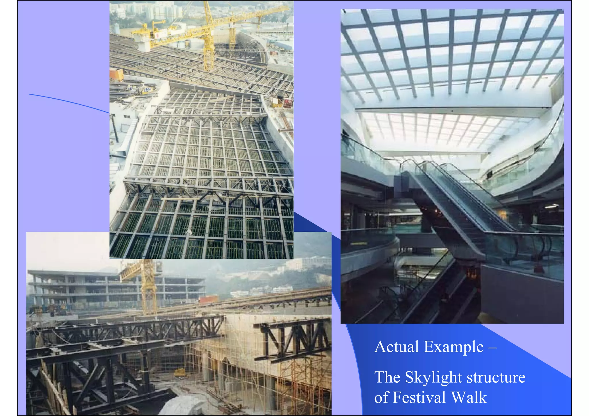 Actual Example –
The Skylight structure
of Festival Walk
 