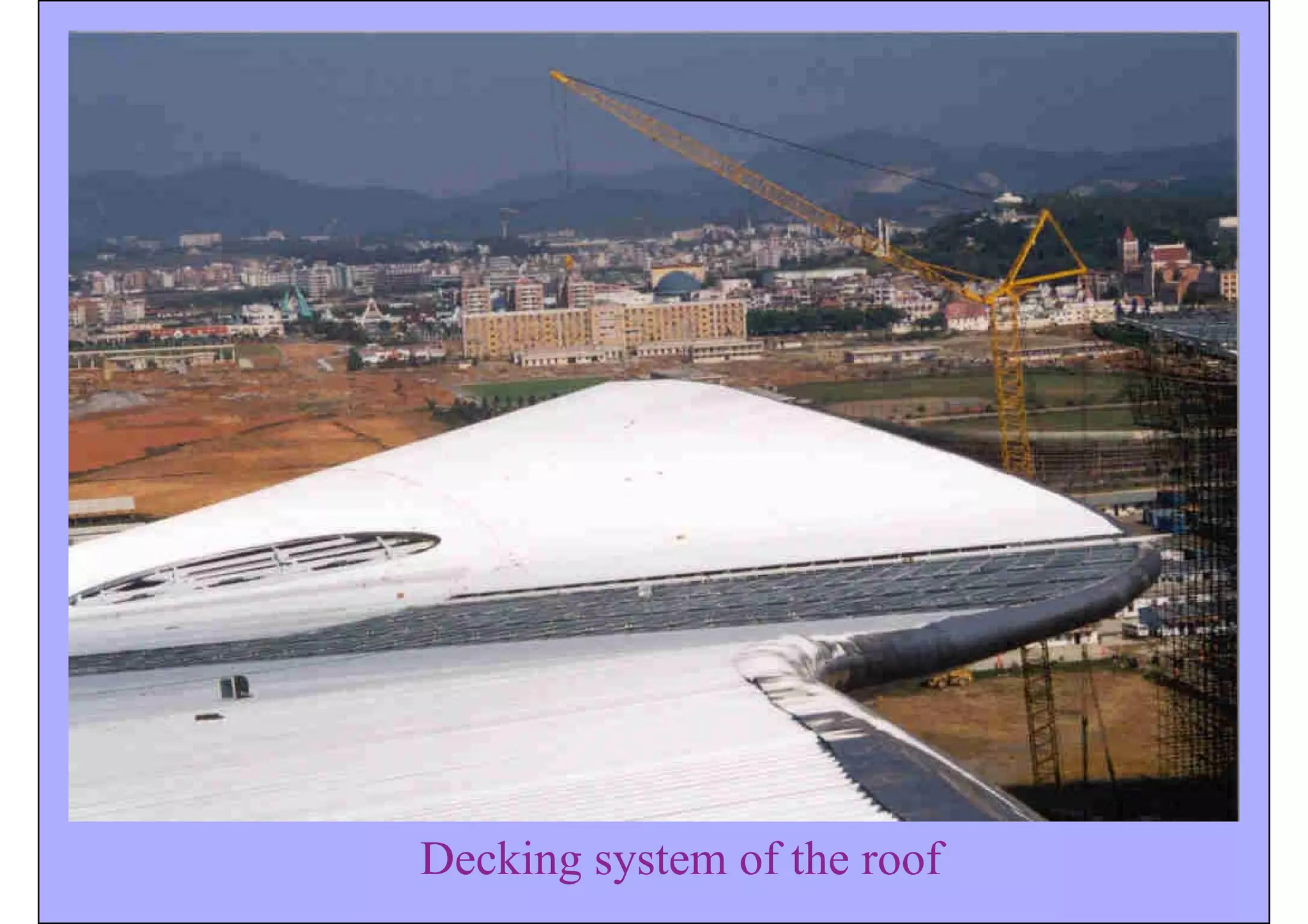 Decking system of the roof
 