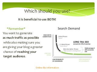 Which should you use?
           It is beneficial to use BOTH!

   *Remember*
You want to generate
as much traffic as poss...