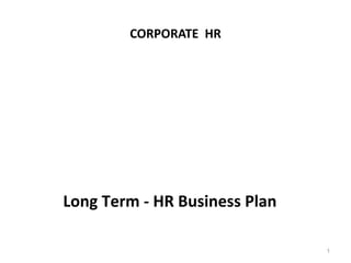 1
CORPORATE HR
Long Term - HR Business Plan
 