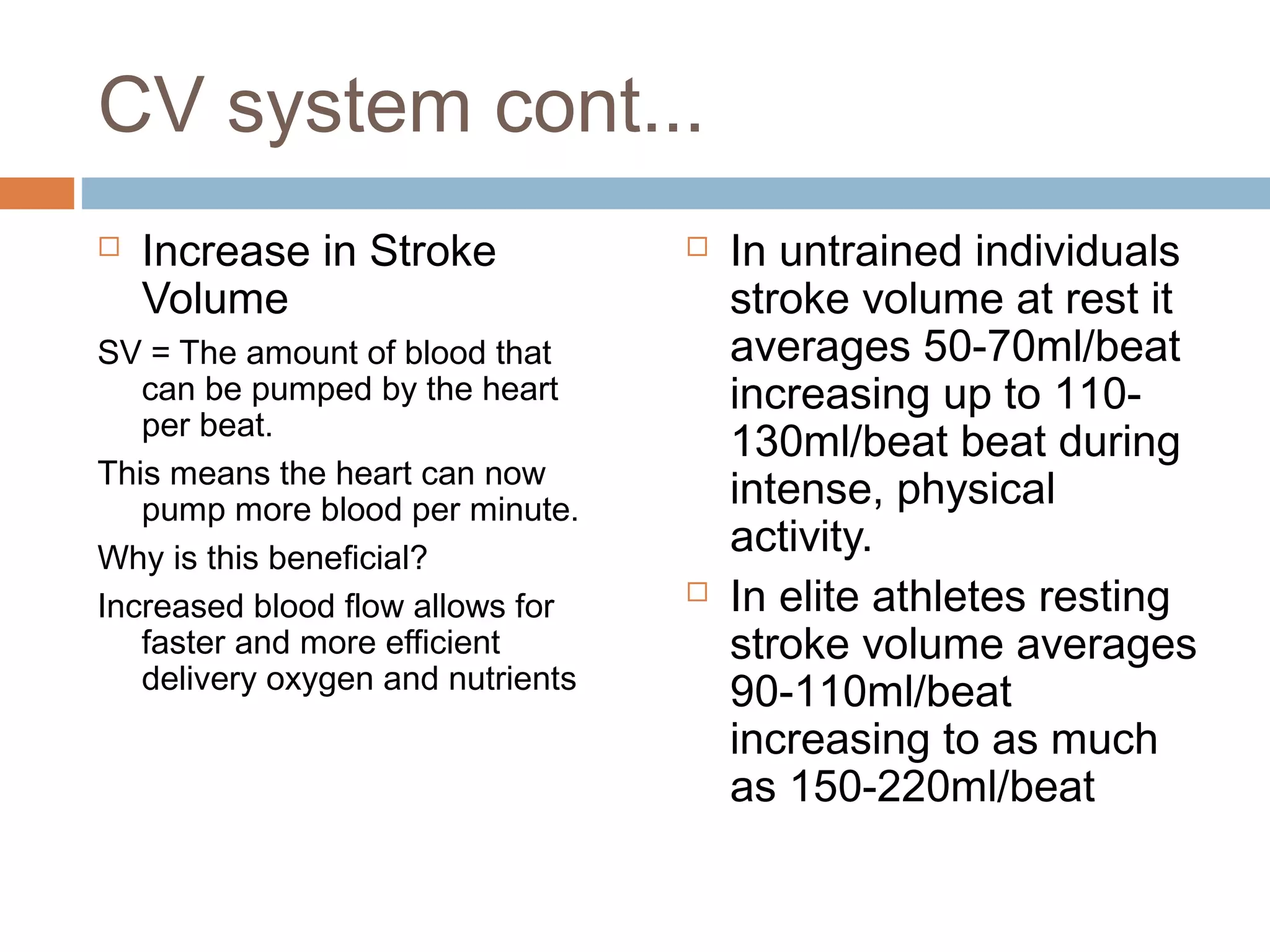 Long term effects of exercise on cv & energy systems | PPT