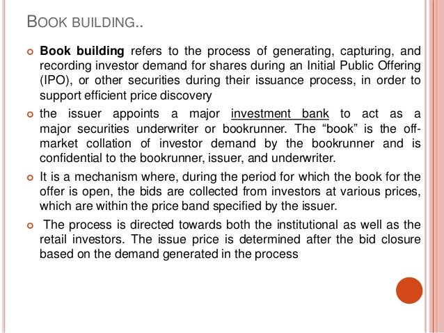 Firm commitment book building ipo