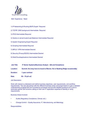 Long Term IT Contract Positions