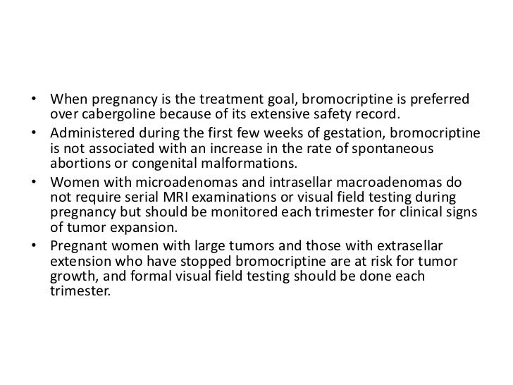 Bromocriptine And Pregnancy Tests
