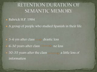 Bahrick Long term memory | PPTX