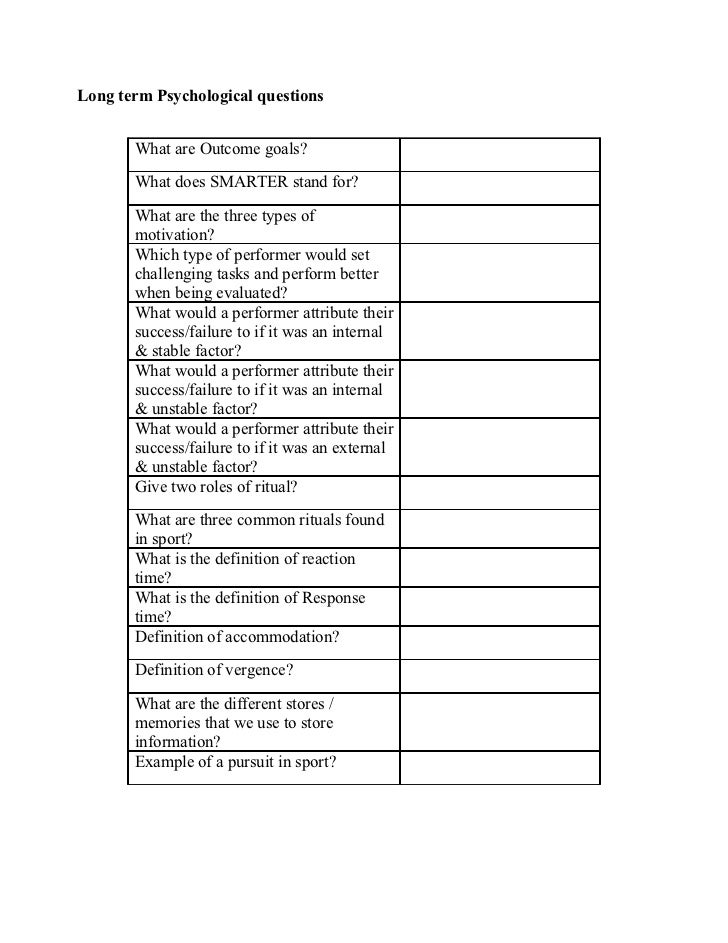 Long term psychological relay questions