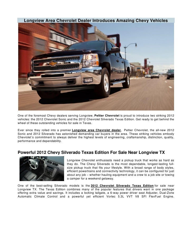 Car Dealerships In Longview Tx >> Longview Area Chevrolet Dealer Introduces Amazing Chevy Car Dealerships In Longview Tx >> Longview Area Chevrolet Dealer Introduces Amazing Chevy