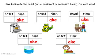  Long Vowel Onset-Rimes: ail, ake, eat, eep, ide, ine, oat, ose & ue. #rimes #vowels
