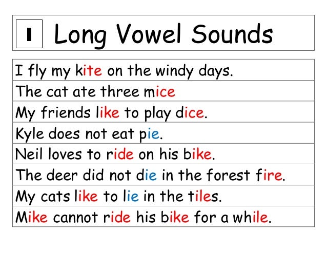 Long vowel sounds